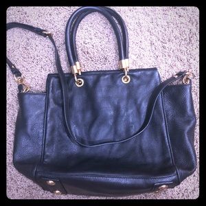 marc jacobs black leather handbag satchel